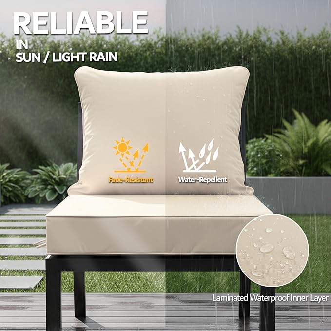 19x19 Inch Patio Chair Cushions Set of 4, Outdoor Furniture Cushions - Image 3
