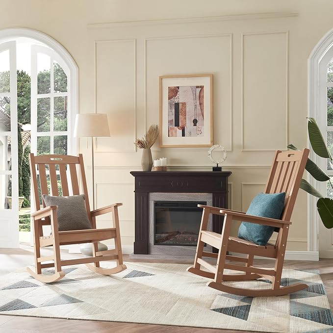 Psilvam Oversized Outdoor Rocking Chair, - Image 6