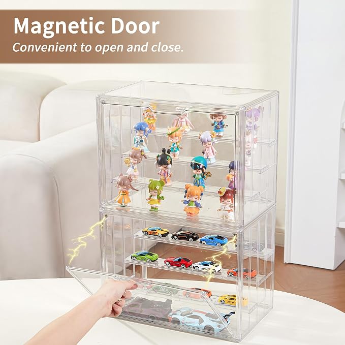 3 Pack Display Case for Collectibles 4 Layer Updated Adjustable Acrylic Display - Image 4