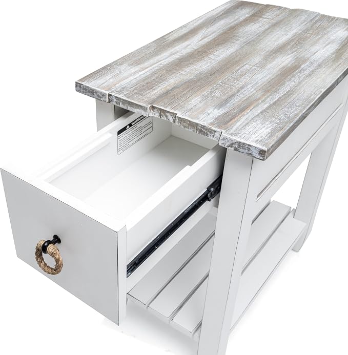 Sea Winds Trading Picket Fence Chairside Table Kiln-Dried Solid Wood Distressed - Image 10