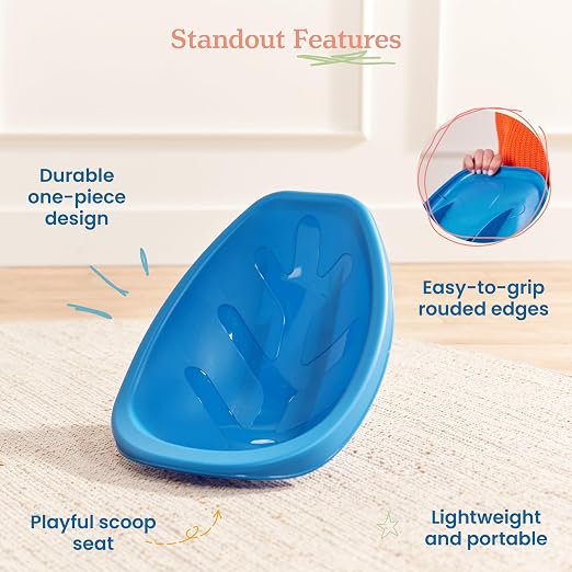 ECR4Kids Plastic Leaf Scoop Floor Rocker Seat, Classroom Furniture, Contemporary - Image 5