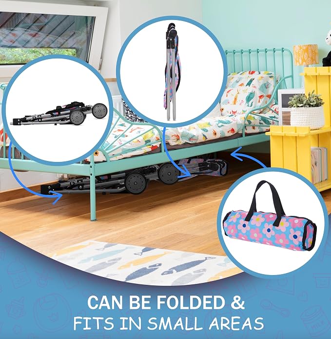 Baby Doll Stroller Bed and Swing Nursery Playset, Baby Doll Accessories - Image 6