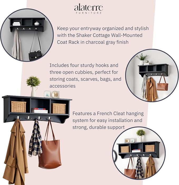 Shaker Cottage Wall-Mounted Coat Rack - Image 4