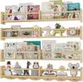 34Inch Nursery Bookshelves, Wall Floating Shelf Kids Coat Rack by Unknown