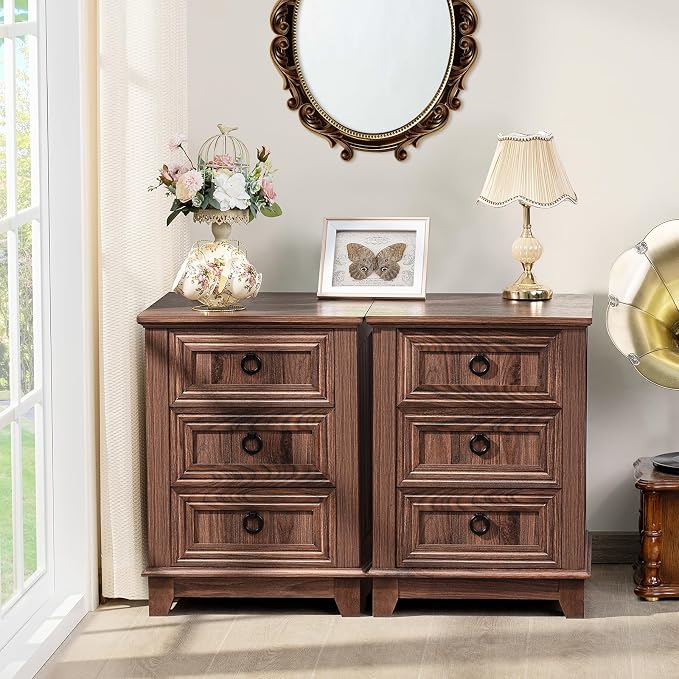 Joaxswe Farmhouse Nightstand Set of 2, 18 Inch End Table - Image 6