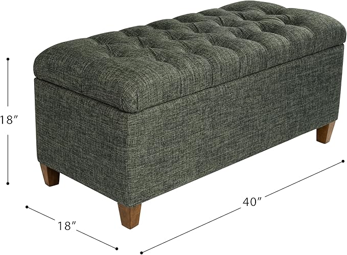 Homepop Home Decor Tufted Ainsley Button Storage Ottoman Bench - Image 3