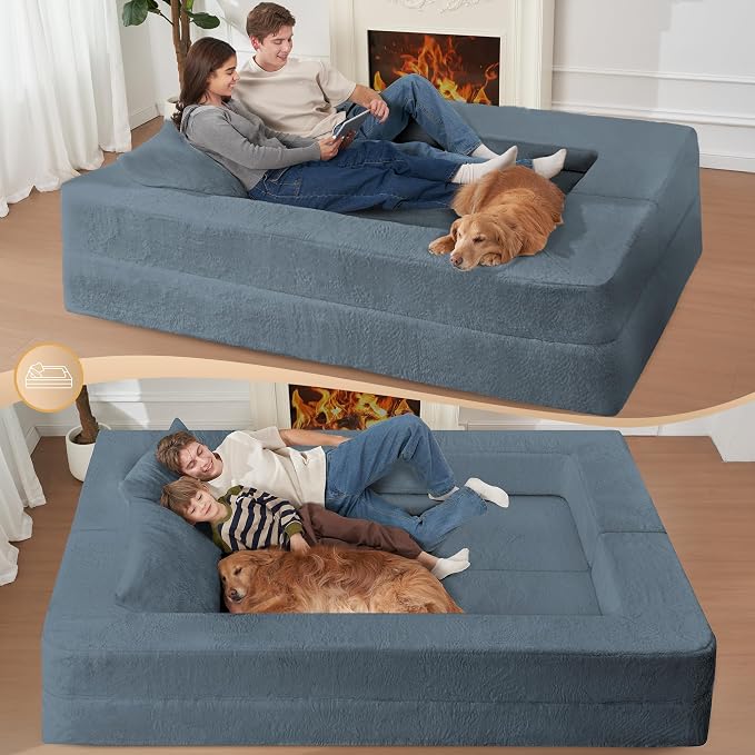 Futon Sofa Bed with Pillow, 3-in-1 Sleeper Sofa Bed with Removable Cover - Image 7