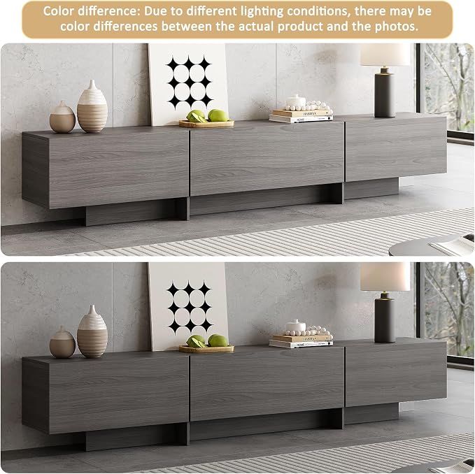 76.4'' Modern TV Stand for Living Room, Mid Century Modern TV Console, - Image 7