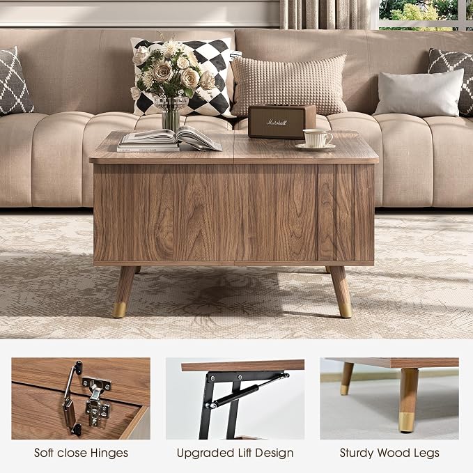 SULIVES Lift Top Coffee Table - Image 4