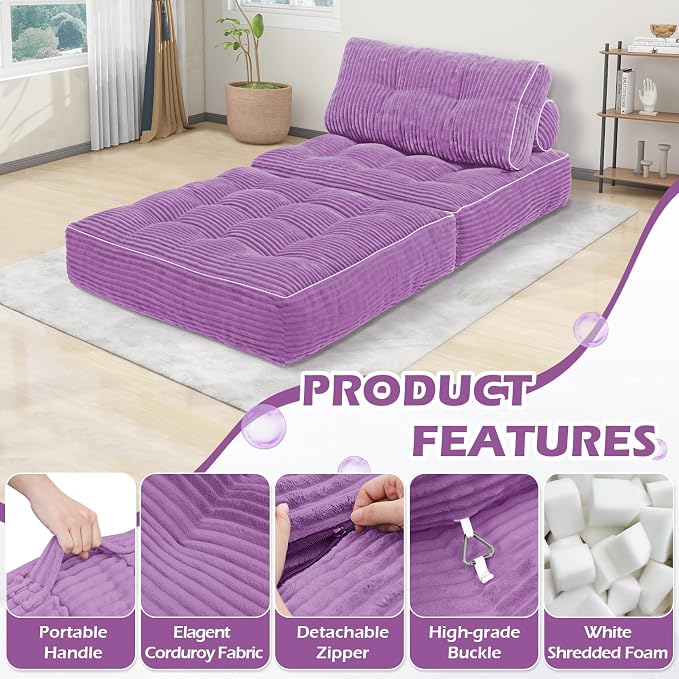 Folding Sofa Bed, Convertible Sleeper Chair - Image 6