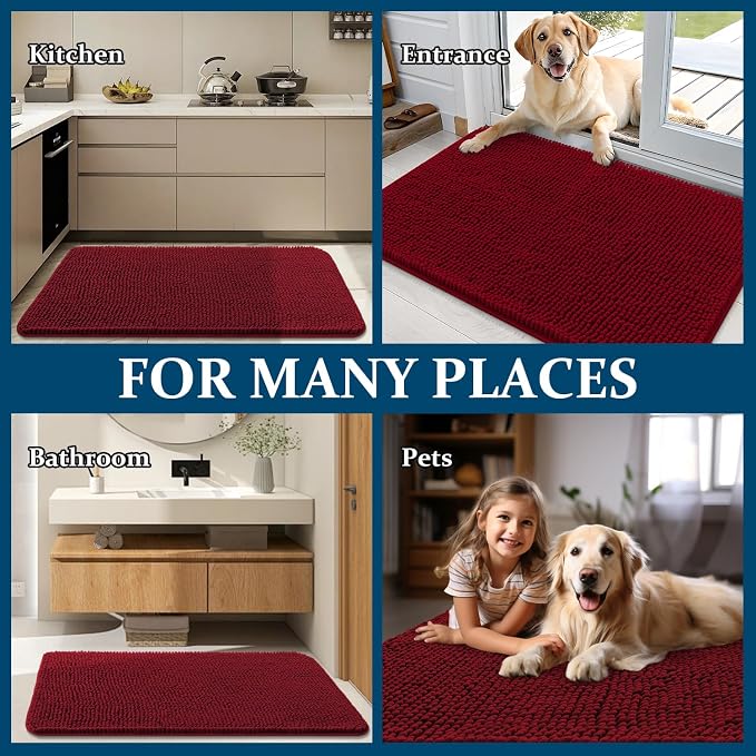 OLANLY Dog Door Mat for Muddy Paws 47x32, Absorbs Moisture and Dirt, Absorbent - Image 8