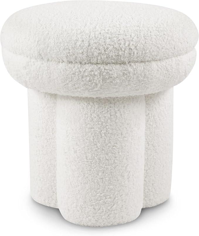 Furniture of America Rami Modern 18-inch Mushroom-Shape Upholstered Ottoman - Image 3