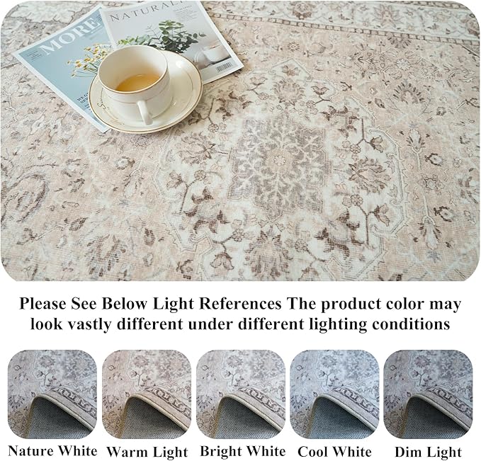 Living Room 6x9 Area Rugs: Farmhouse Washable Ultra Soft Carpet - Image 3