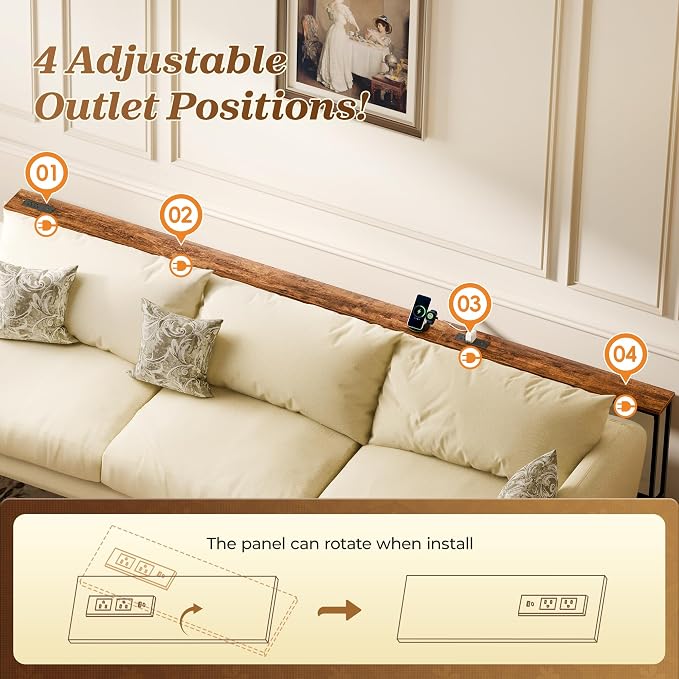 SUPERJARE 110.2 Inch Sofa Table - Image 5