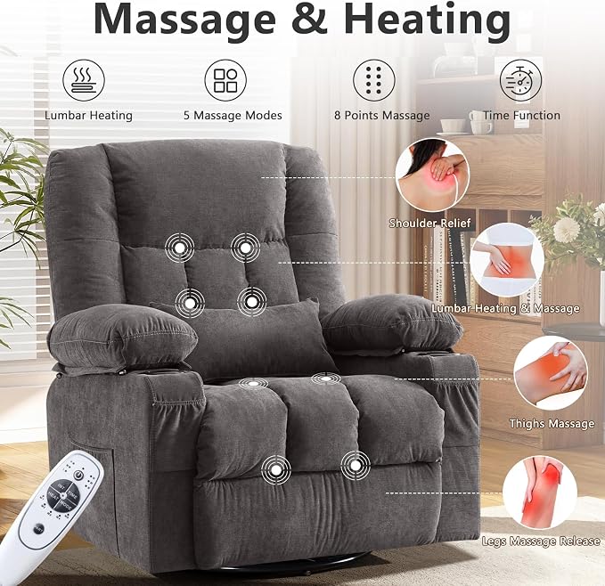 Swivel Rocker Recliner Chair - Image 4
