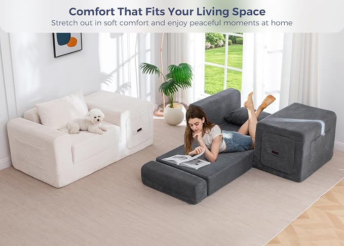 MAXYOYO Folding Sofa Couch, Convertible Floor Sofa - Image 9