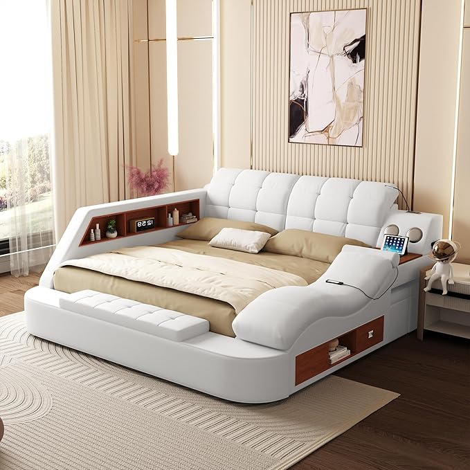 King Size Smart Multifunctional Bed Frame, Platform Bed by AFARTISANFURNITURE