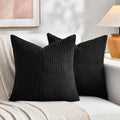 Fancy Homi 2 Packs Black Euro Decorative Throw Pillow Covers 26x26 Inch by Fancy+Homi