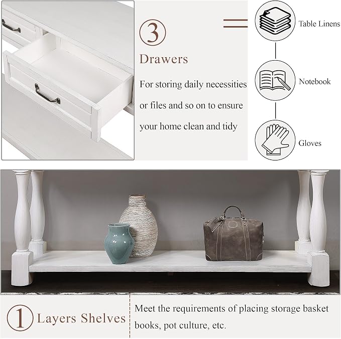 Knocbel Long Antique Entry Console Table - Image 12