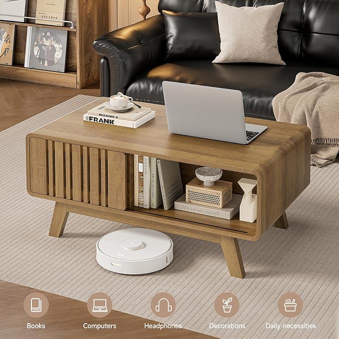 ONBRILL Coffee Table, Mid Century Modern Table - Image 6