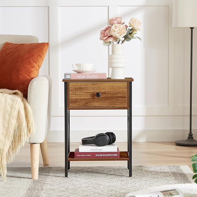 VECELO Nightstands Set of 2, Modern Bedside End Tables, Night Stands - Image 2