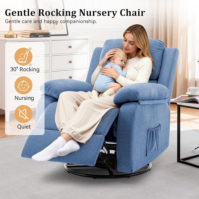 Korser Recliner Chair, 360 Swivel Rocker Chair - Image 5