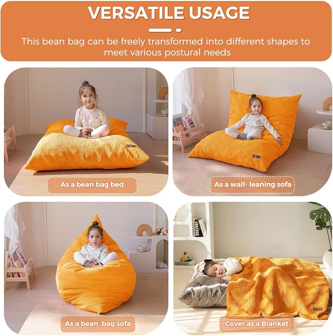 MAXYOYO 3 in 1 Kids Bean Bag Chair Couch, Convertible Chair Folds from Bean Bag - Image 3