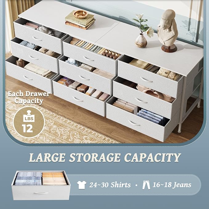Huuger 63 Inch Dresser for Bedroom, Dresser for Closet - Image 4