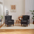Mid-Century High Wingback Chair Set of 2, Modern Fabric Accent Chair Armchair by Lin-Utrend