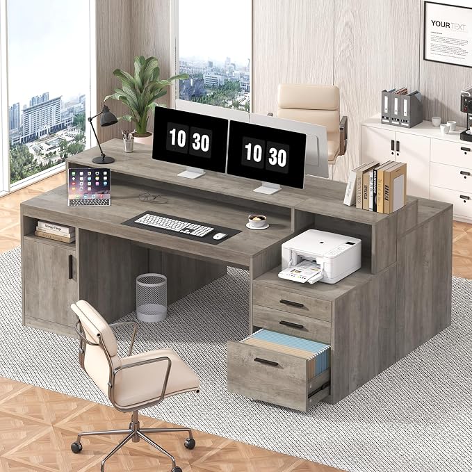 YOMILUVE Executive Computer Desk - Image 8