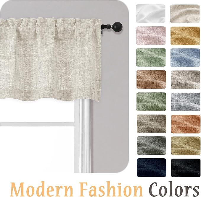 OWENIE Natural Valances for Windows 1 Pcs 18 Inch Length, Light Filtering - Image 8