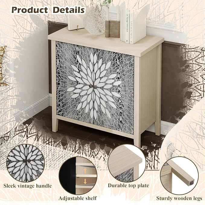 31" Carved Sideboard Buffet Cabinet - Image 3
