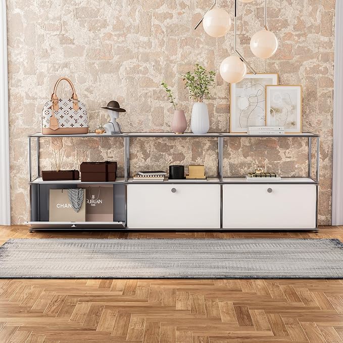 Modern Storage Cabinet White G Versatile Free-Standing Organizer - Image 6