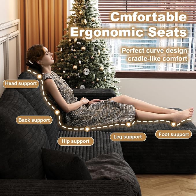 108" Sectional Couches for Living Room Cloud Couch Sofa - Image 5
