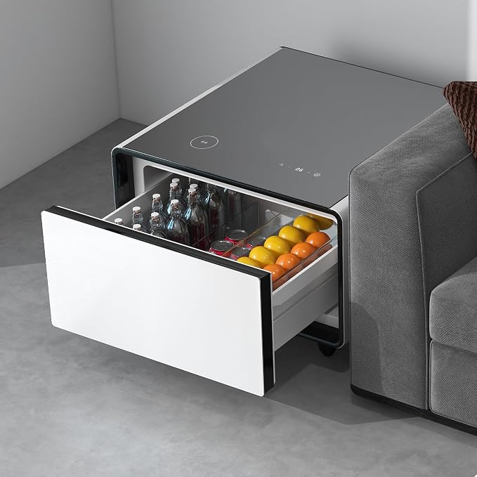 Smart Coffee Table with Fridge, Smart Center Table with Wireless Charging by RuiSiSi