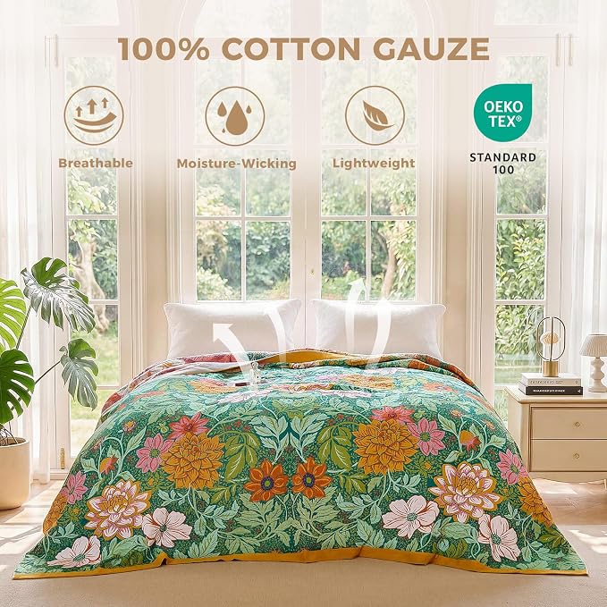 LUTBM Boho Throw Blanket for Bed Cotton Summer Blankets Bedroom Living Room - Image 2