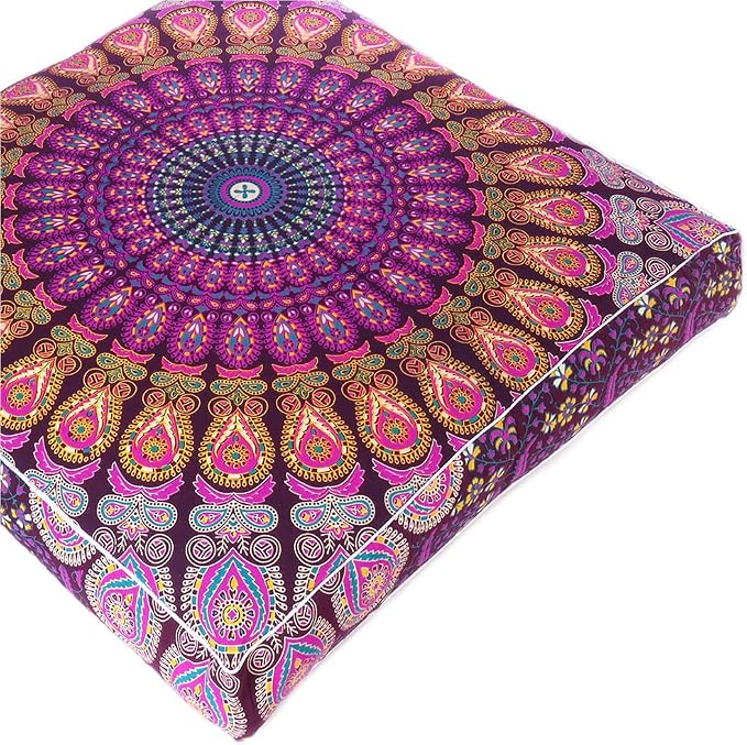 Mandala Floor Pillow Cover Meditation Cushion Seating Throw Hippie Round - Image 7
