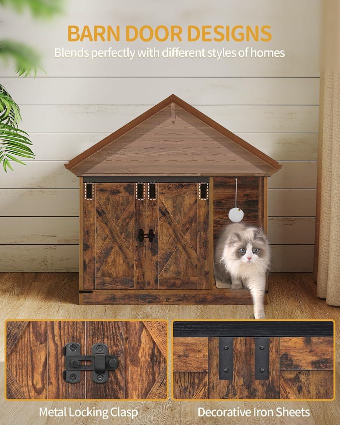 Hzuaneri Cat Litter Box Enclosure, Hidden Litter Box Cabinet Furniture - Image 6