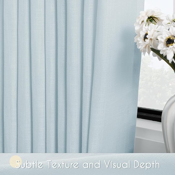 Sky Blue Curtains 90 inch Length - Image 3