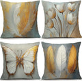 OBSEDE Bohemian Feathered Butterfly Decorative Throw Pillow Covers 18 × 18 in by OBSEDE