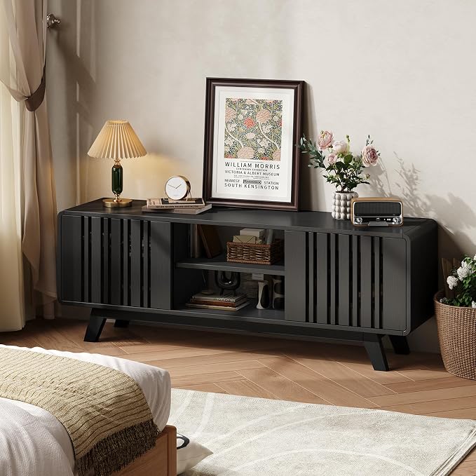 ONBRILL 63-Inch TV Stand for TVs up to 75 Inch, Mid-Century Modern Television - Image 8