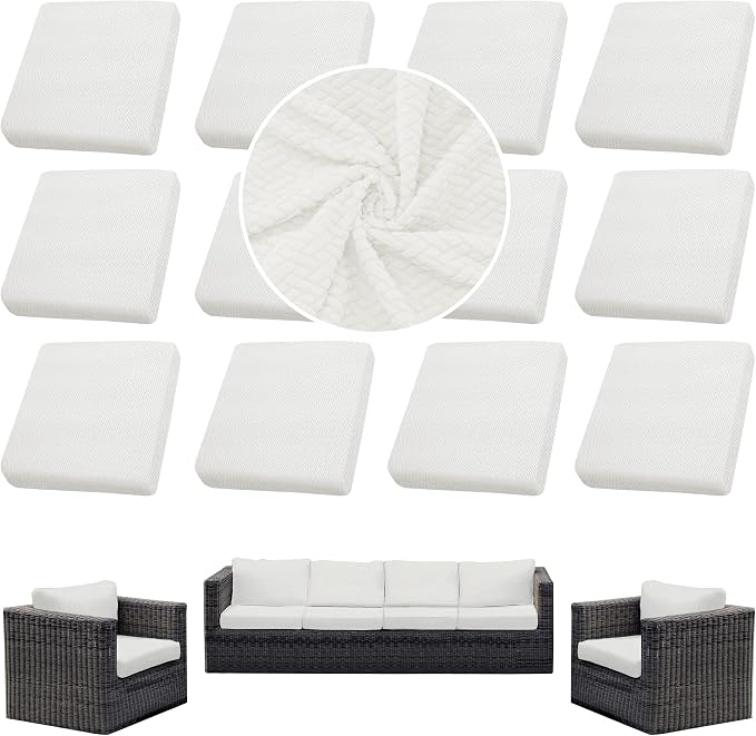 Outdoor Cushion Covers Set, Replacement by SUKAIKEQA