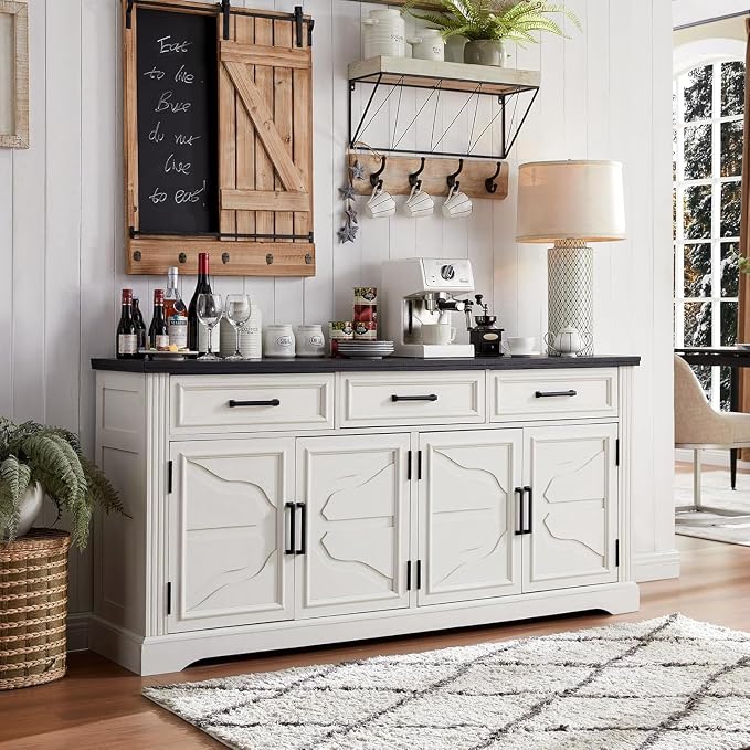 JXQTLINGMU 66" Farmhouse Buffet Cabinet by JXQLINGMUFurniture
