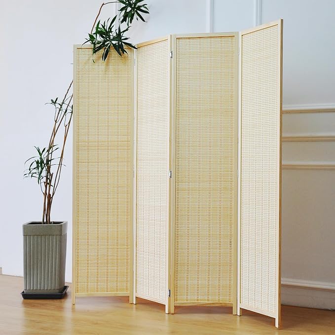 Furnnylane 4 Panel Bamboo Room Divider by Furnnylane