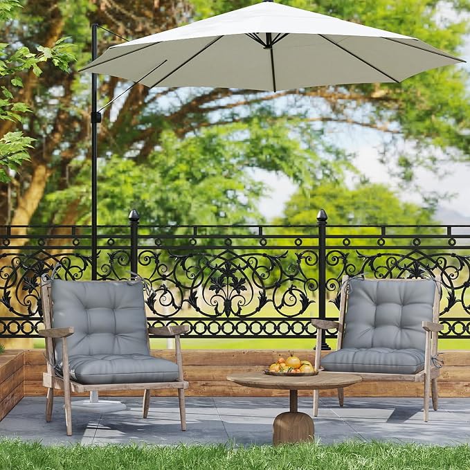 Outdoor Chair Cushions Set of 2, High Back Soft Seat Pad - Image 2