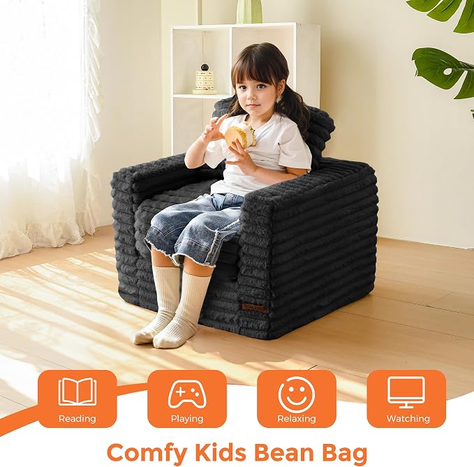 MAXYOYO Kids Bean Bag Chair, Comfy Faux Fur Bean Bag Sofa - Image 4