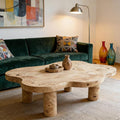 40" Cloud Coffee Table with 4 Round Table Legs, Modern Irregular Center Table by BSYEIO