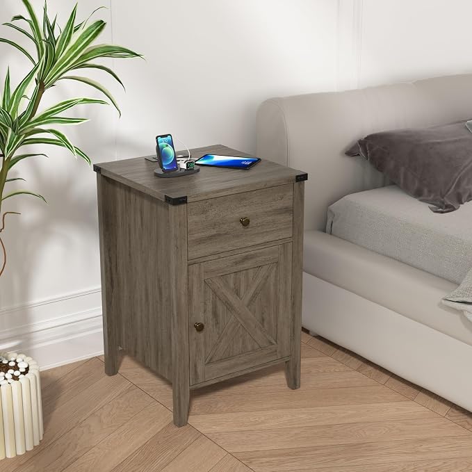 Betterhood Barnwood Rustic Farmhouse Nightstand - Image 3