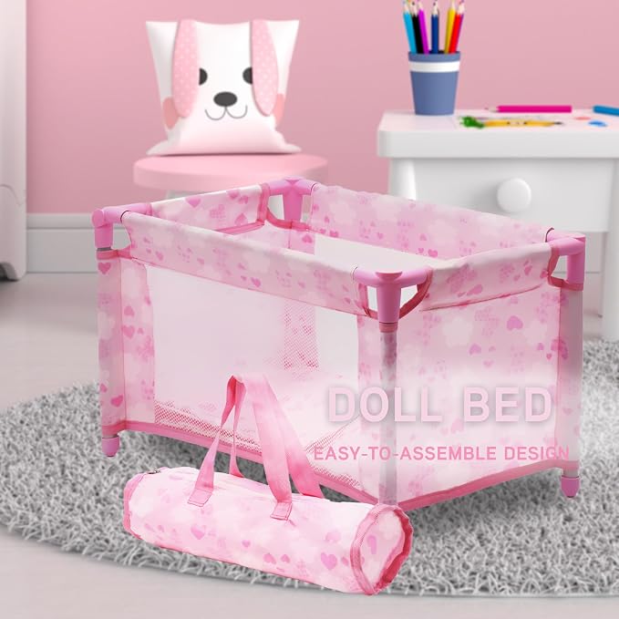 Baby Doll Stroller Bed and Swing Nursery Playset, Baby Doll Accessories - Image 6