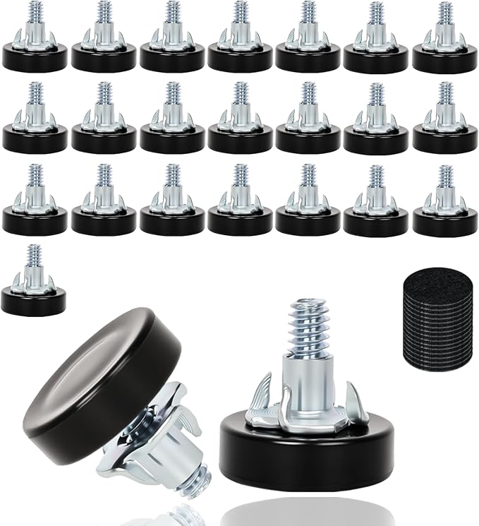 24 PCS 1/4" Thread Furniture Feet Levelers, Furniture Leveling Feet by Eunenete